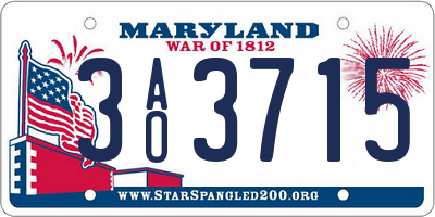 MD license plate 3AO3715