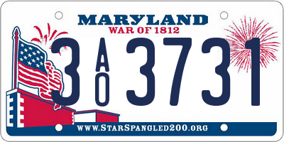 MD license plate 3AO3731