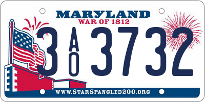 MD license plate 3AO3732