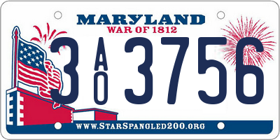 MD license plate 3AO3756