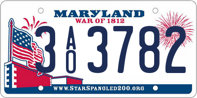 MD license plate 3AO3782