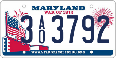 MD license plate 3AO3792