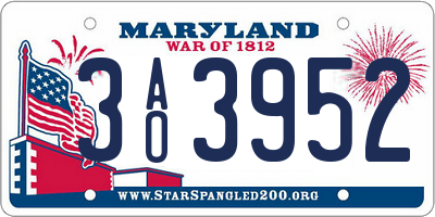 MD license plate 3AO3952