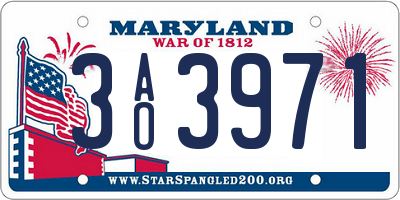 MD license plate 3AO3971