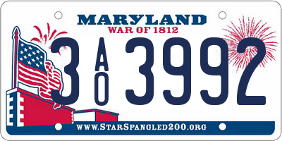 MD license plate 3AO3992
