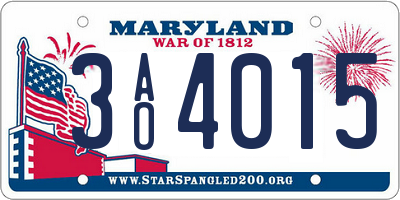 MD license plate 3AO4015