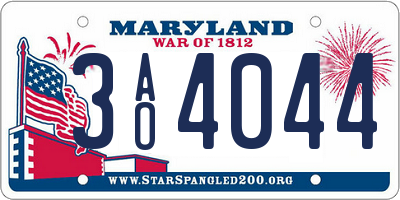 MD license plate 3AO4044