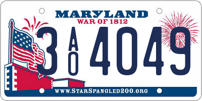 MD license plate 3AO4049