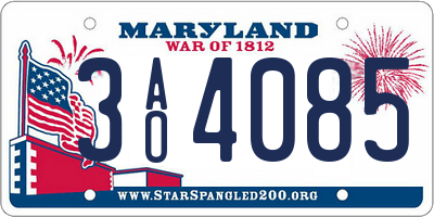 MD license plate 3AO4085