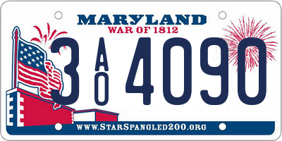 MD license plate 3AO4090