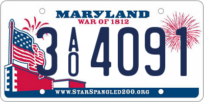 MD license plate 3AO4091