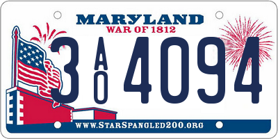 MD license plate 3AO4094