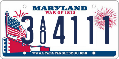 MD license plate 3AO4111