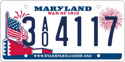 MD license plate 3AO4117