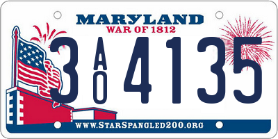 MD license plate 3AO4135