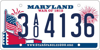 MD license plate 3AO4136