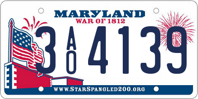 MD license plate 3AO4139