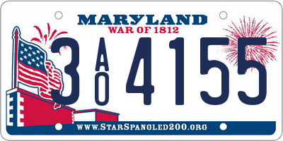 MD license plate 3AO4155
