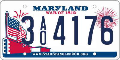 MD license plate 3AO4176