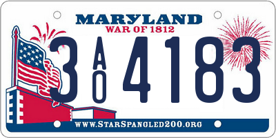 MD license plate 3AO4183