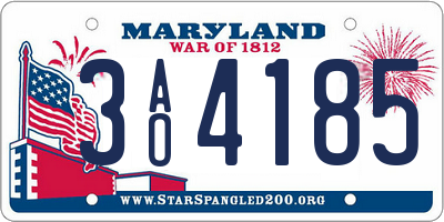 MD license plate 3AO4185