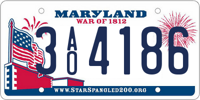 MD license plate 3AO4186