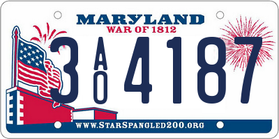 MD license plate 3AO4187