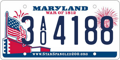 MD license plate 3AO4188