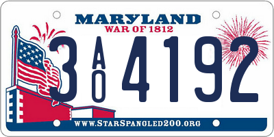 MD license plate 3AO4192