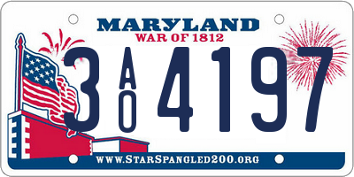 MD license plate 3AO4197