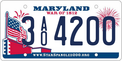 MD license plate 3AO4200