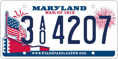MD license plate 3AO4207