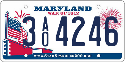 MD license plate 3AO4246