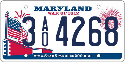 MD license plate 3AO4268