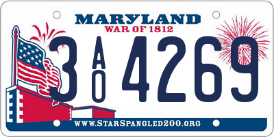 MD license plate 3AO4269