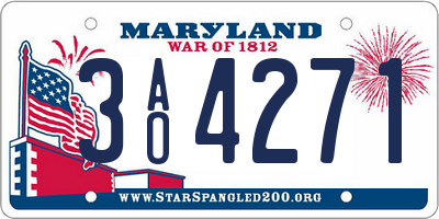 MD license plate 3AO4271