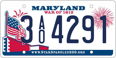 MD license plate 3AO4291