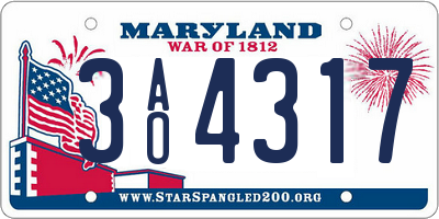 MD license plate 3AO4317