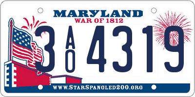 MD license plate 3AO4319