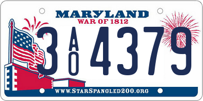 MD license plate 3AO4379