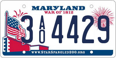 MD license plate 3AO4429