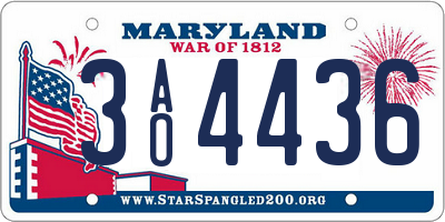 MD license plate 3AO4436