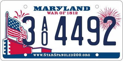 MD license plate 3AO4492