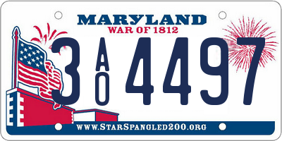 MD license plate 3AO4497