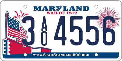 MD license plate 3AO4556