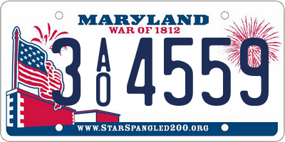 MD license plate 3AO4559