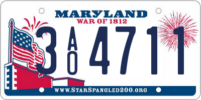 MD license plate 3AO4711