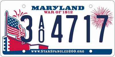 MD license plate 3AO4717