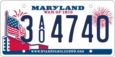 MD license plate 3AO4740