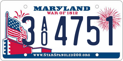 MD license plate 3AO4751